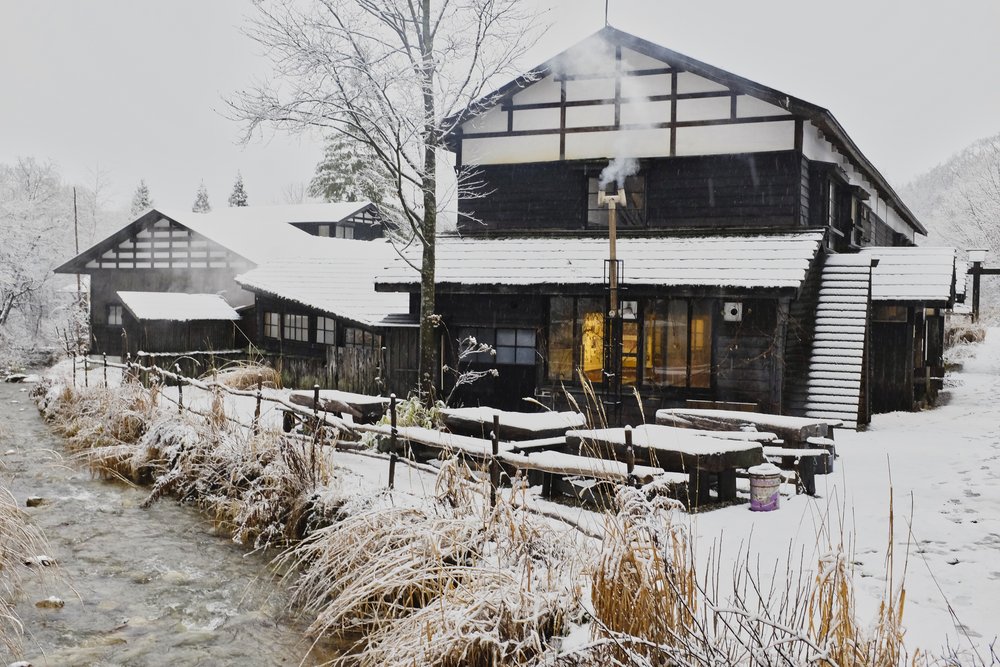 Snowfall at the Hot Springs
