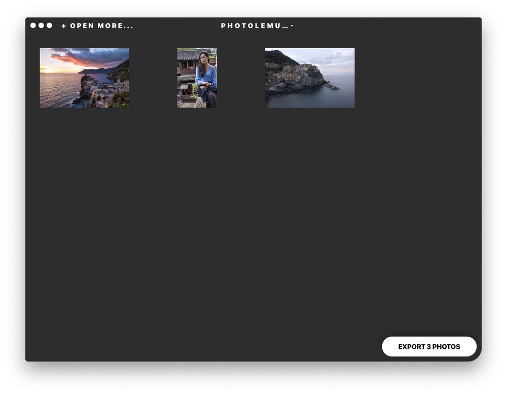 You can import multiple images and export them all at once.
